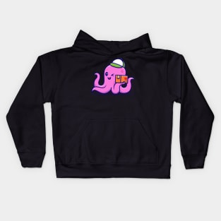 Cute Octopus Courier Holding Package Cartoon Kids Hoodie